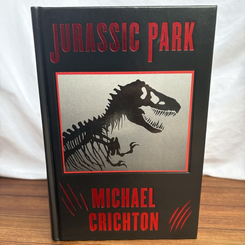 Jurassic Park Michael Crichton Hardcover Proprietary Edition Black And Red T-Rex